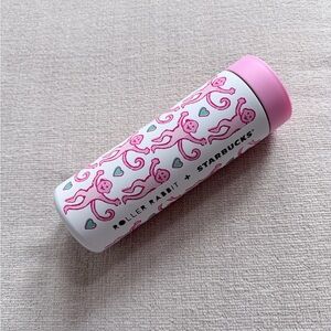 Starbucks Roller Rabbit Pink and White Monkey Tumbler